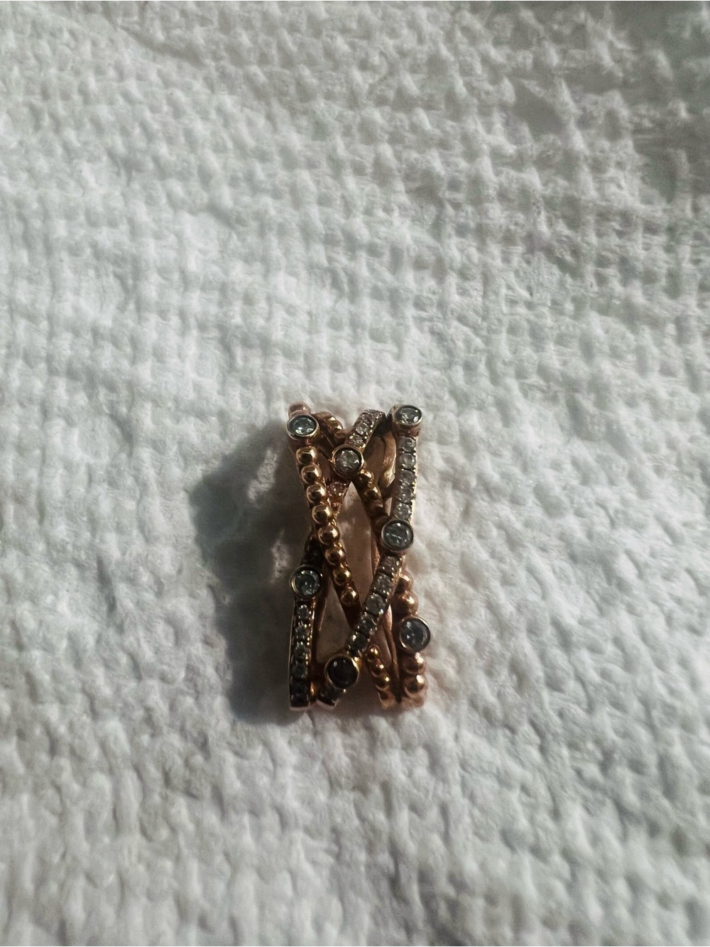 10K Genuine Rose Gold & Diamond Necklace Slide - Picture 2 of 5